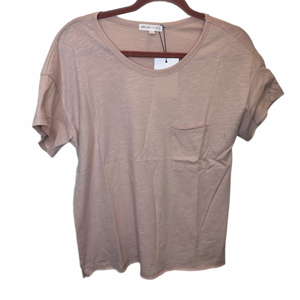 NWT GREY LAB Womens Rose Short Sleeve Crew Neck T-Shirt Size Medium